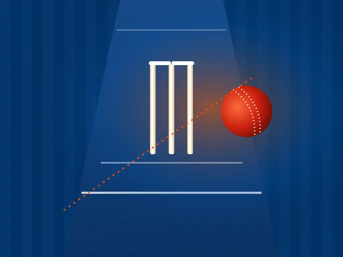 Cricket stumps and ball in Mostbet colours